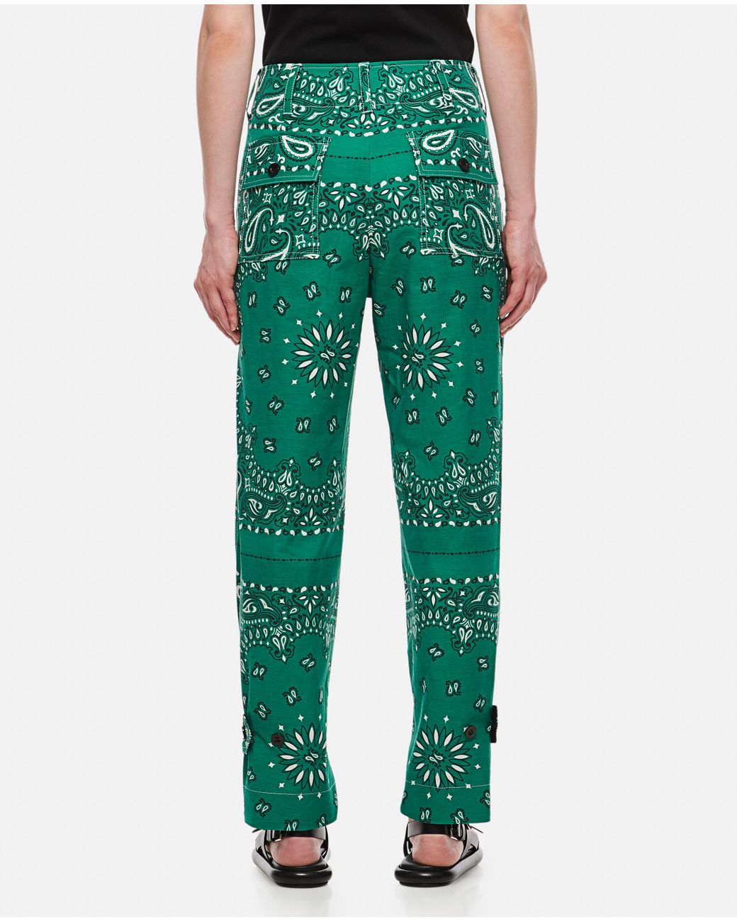 Sacai Bandana Print Pants in Green | Lyst