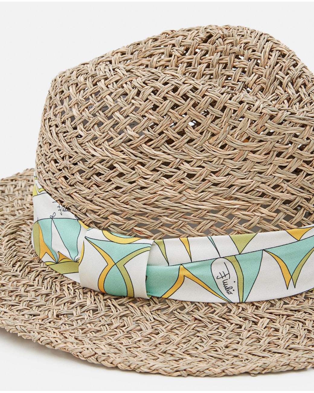 Emilio Pucci Straw Panama Hat in Red | Lyst