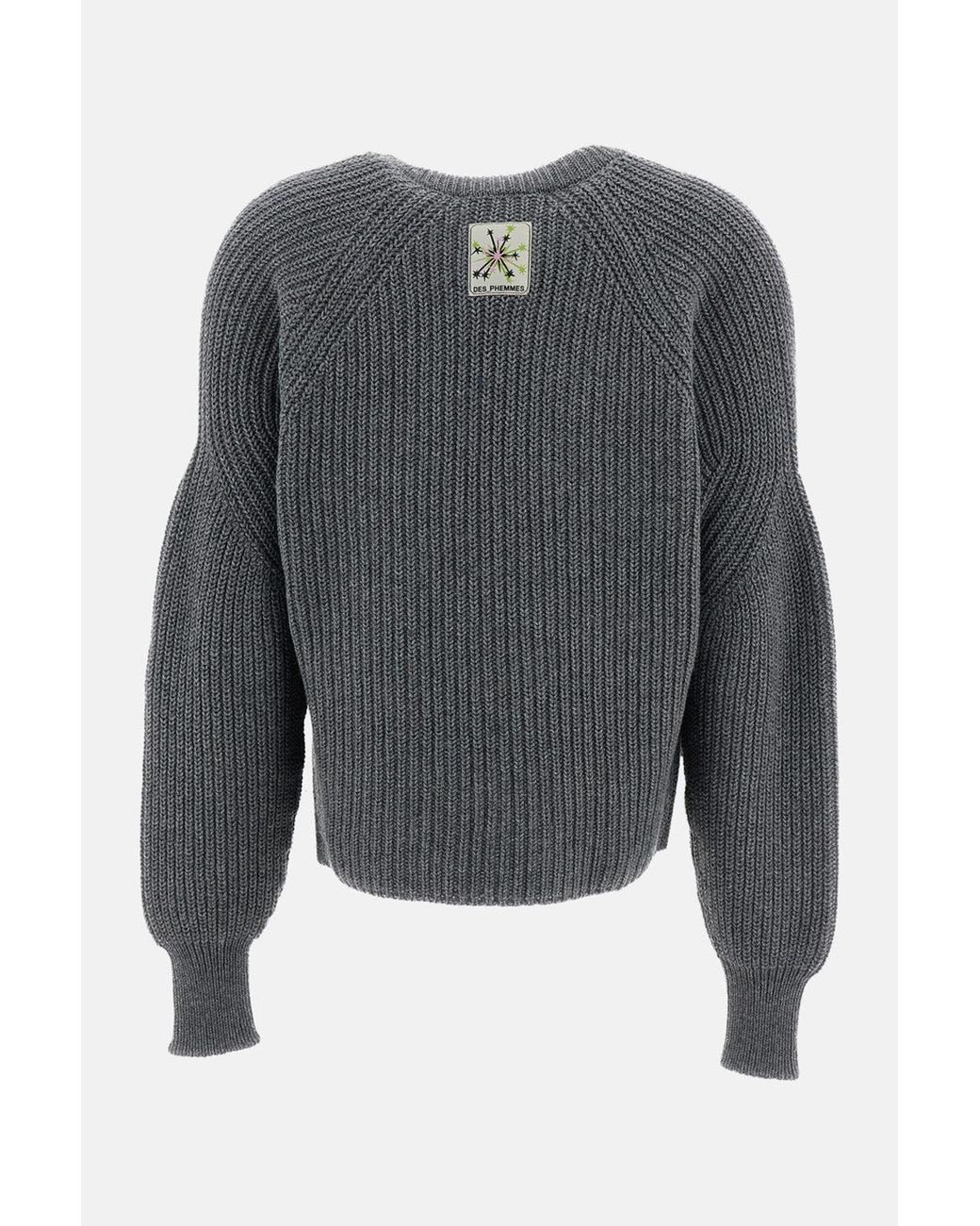 Pullover Crop di Des Phemmes in Gray