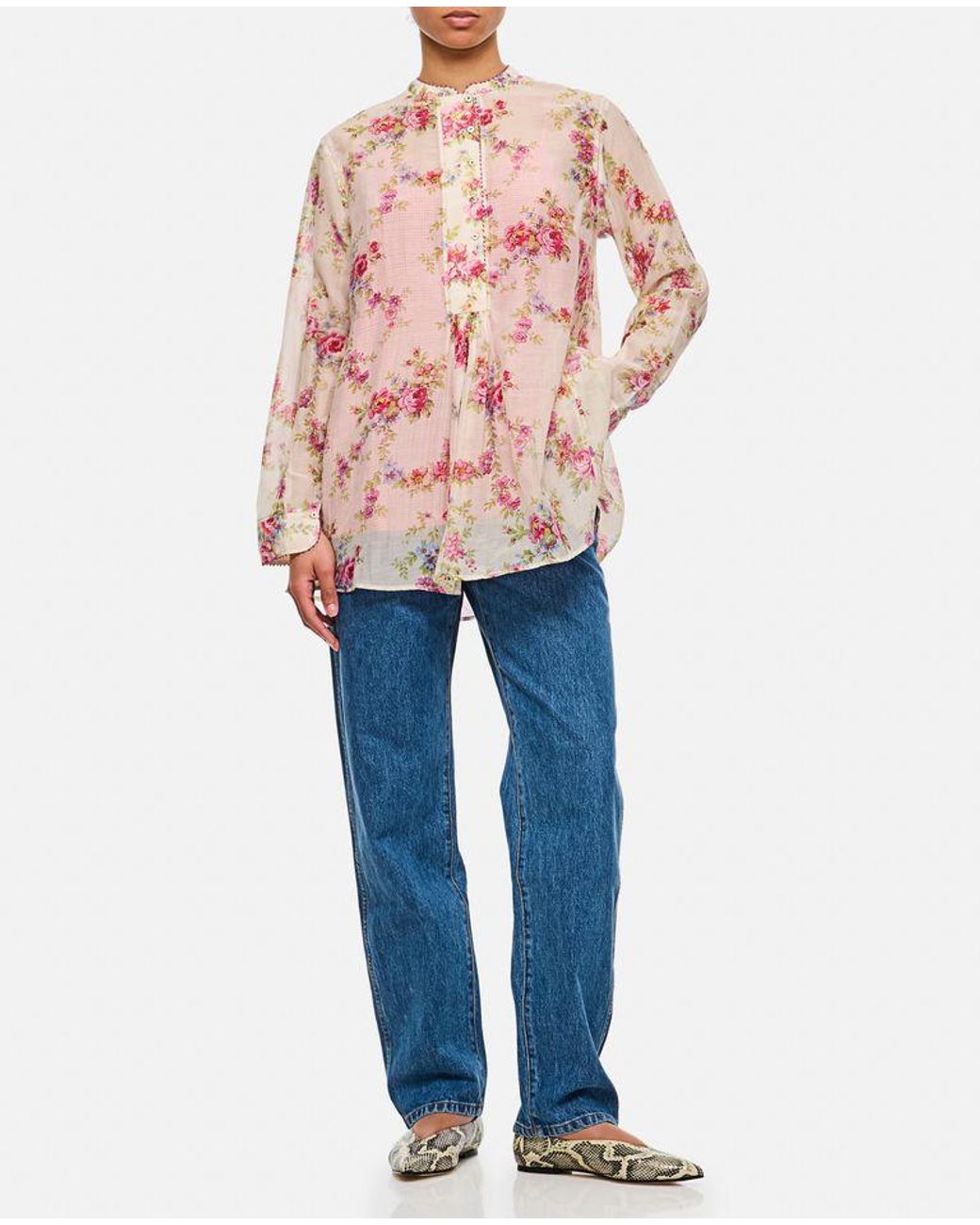 Camicia Floreale di Péro in Pink