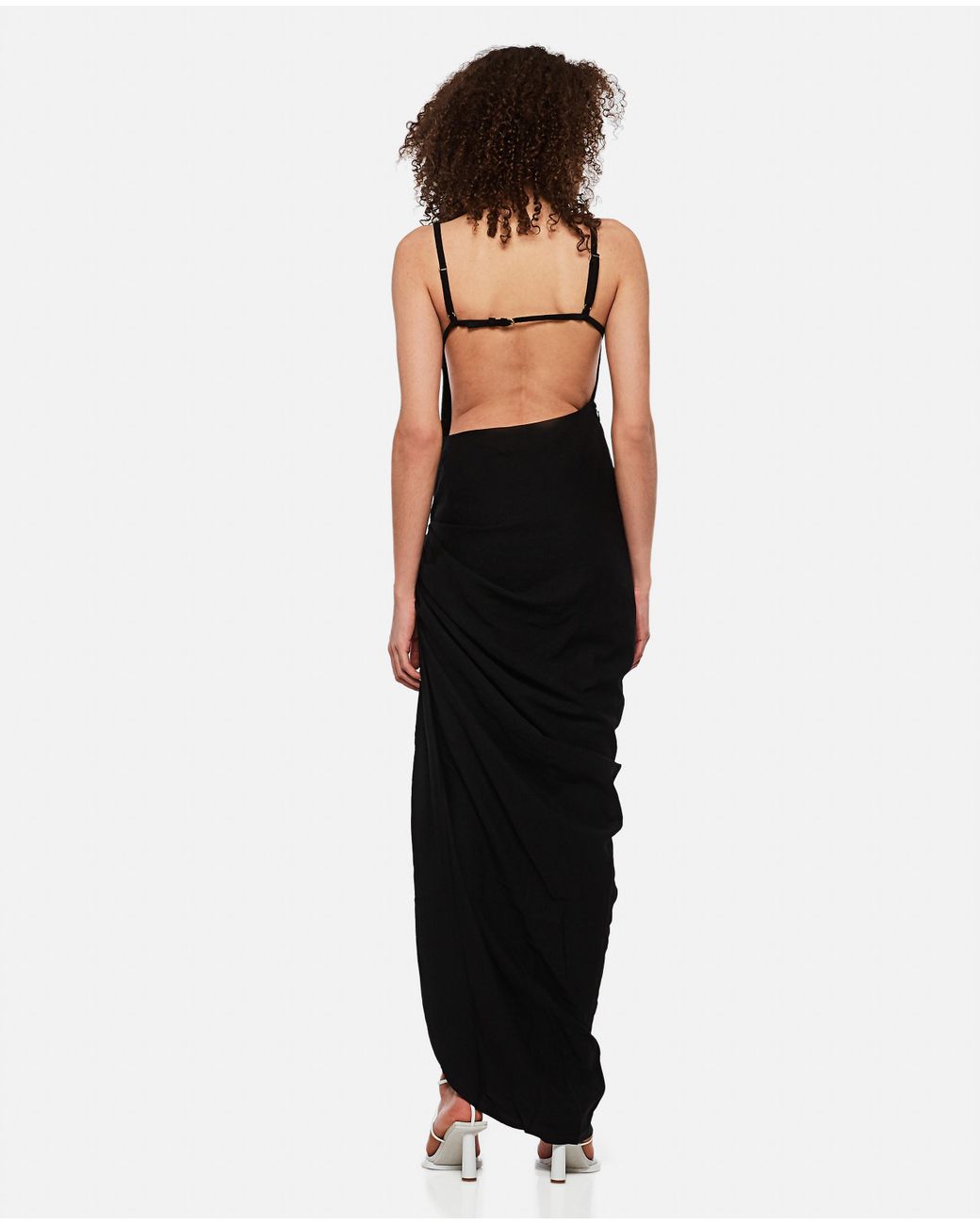Jacquemus Long Asymmetrical Dress La Robe Saudade Longue in Black | Lyst