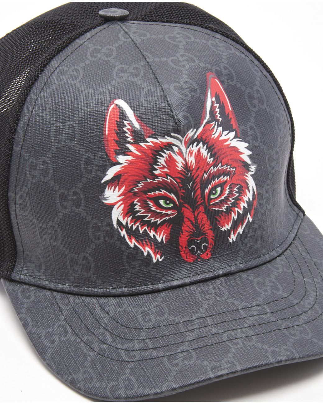 Gucci GG Supreme Baseball Hat With Wolf in Grey for Men | Lyst UK