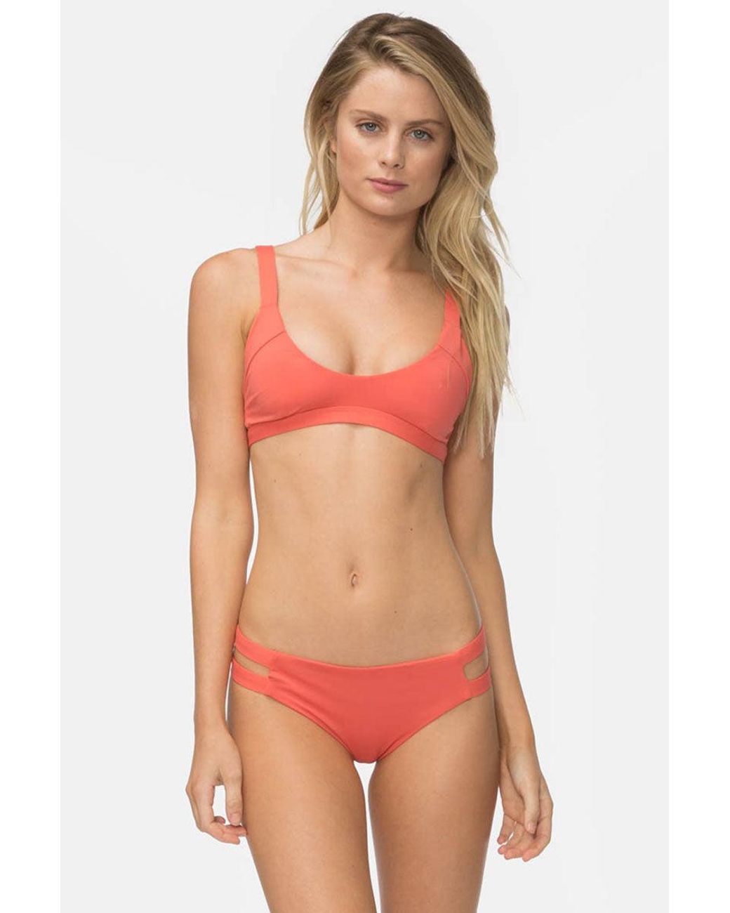 Tavik Synthetic Chloe Low Rise Bikini Bottom in Coral Red (Red) - Lyst