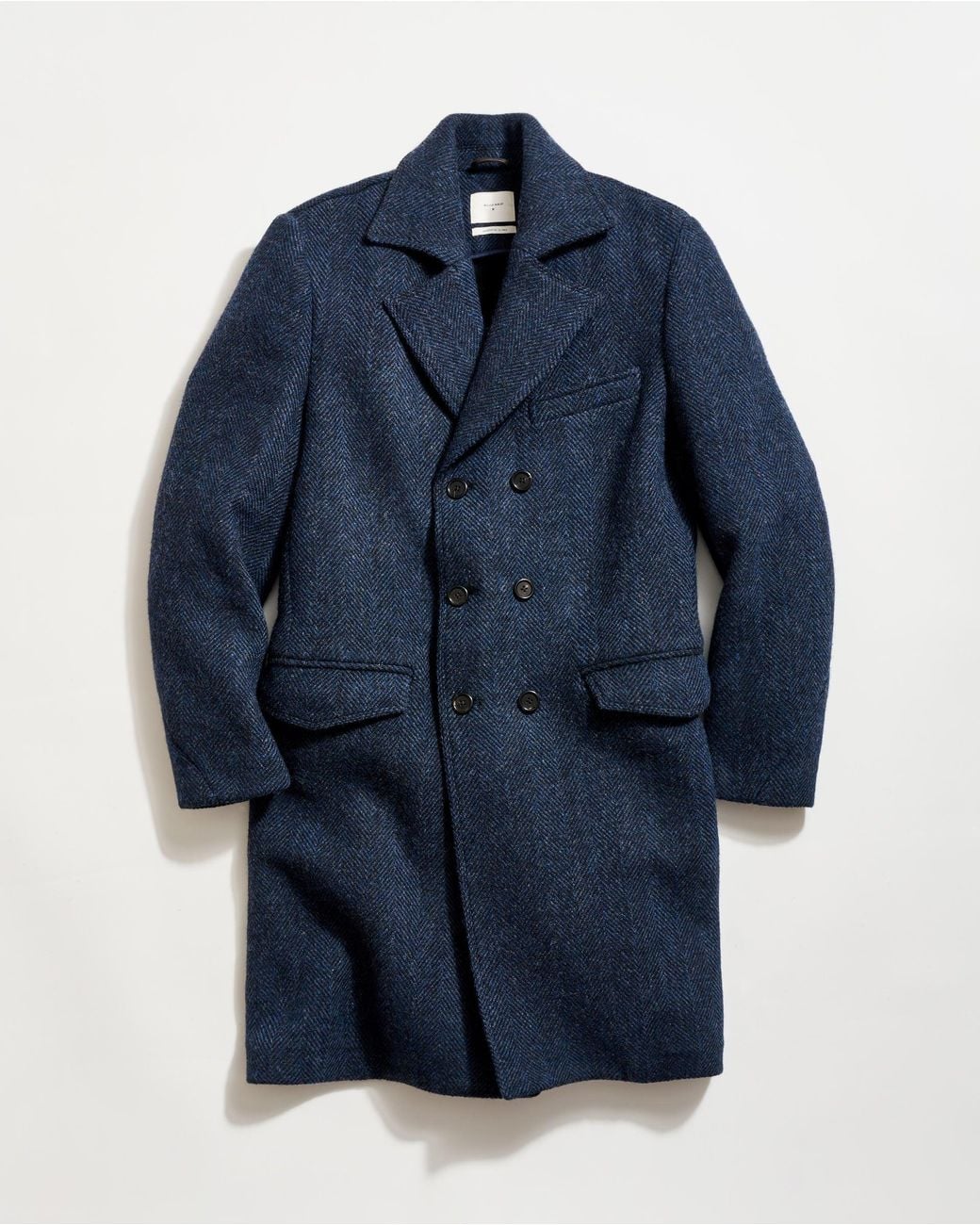 Billy Reid Blue Herringbone Bowery Coat for men