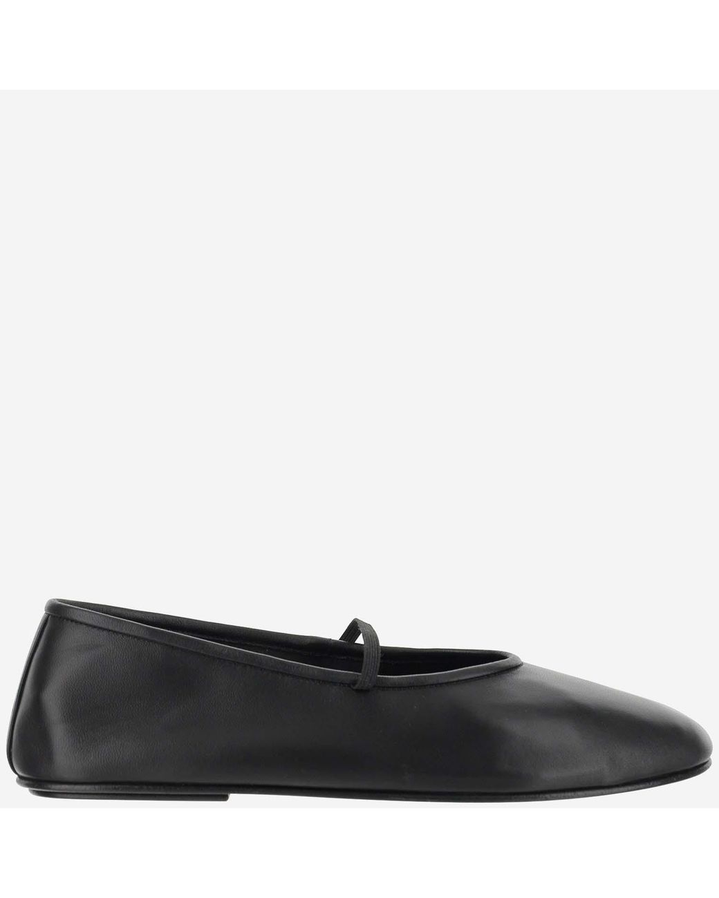 The Row Ballet Leather Flats in Black | Lyst UK