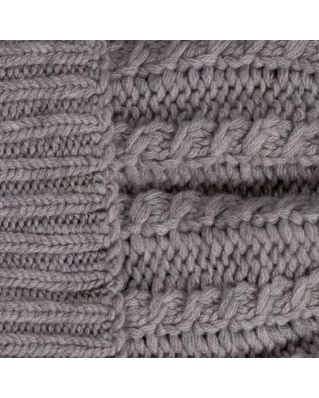 Black Accessories Gray Dove Plaited Italian Cashmere Beanie