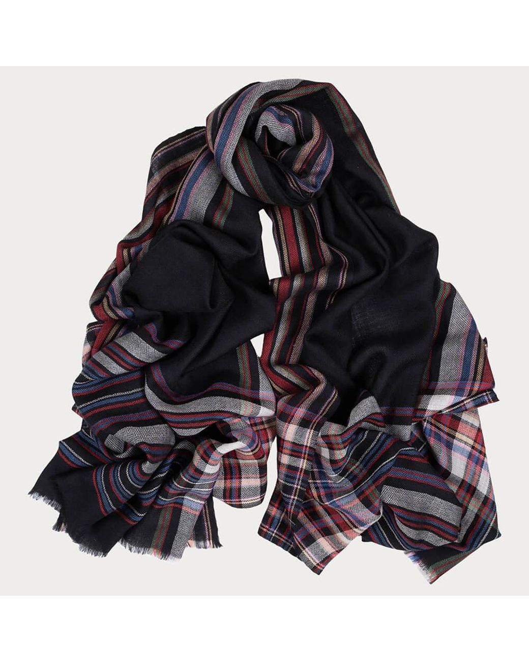 Black Accessories Black The Salisbury Fine Wool And Silk Scarf