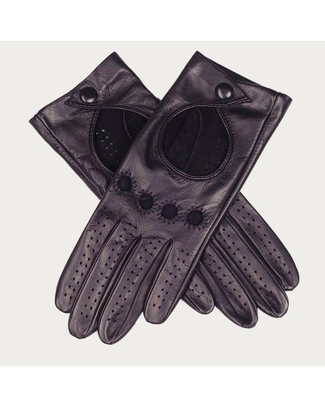 Black Accessories Ladies' Black Leather Driving Gloves