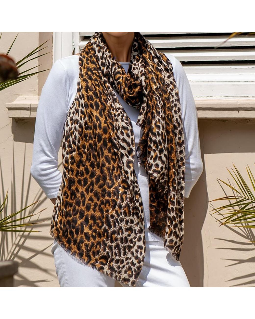 Black Accessories Multicolor Leopard Print Cashmere And Silk Scarf