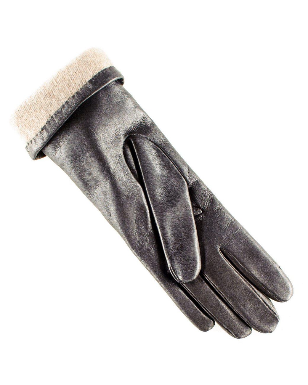 ladies black leather gloves cashmere lining
