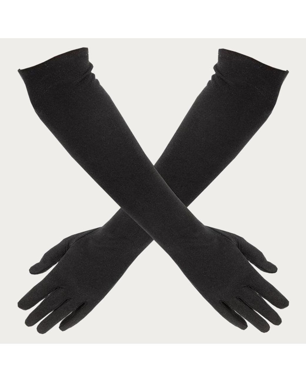 Black Long Satin Gloves in Black - Lyst