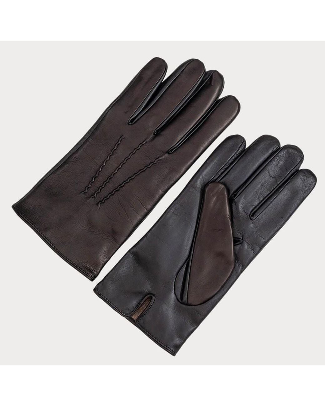 Black Accessories Black Touch Screen Italian Leather Gloves