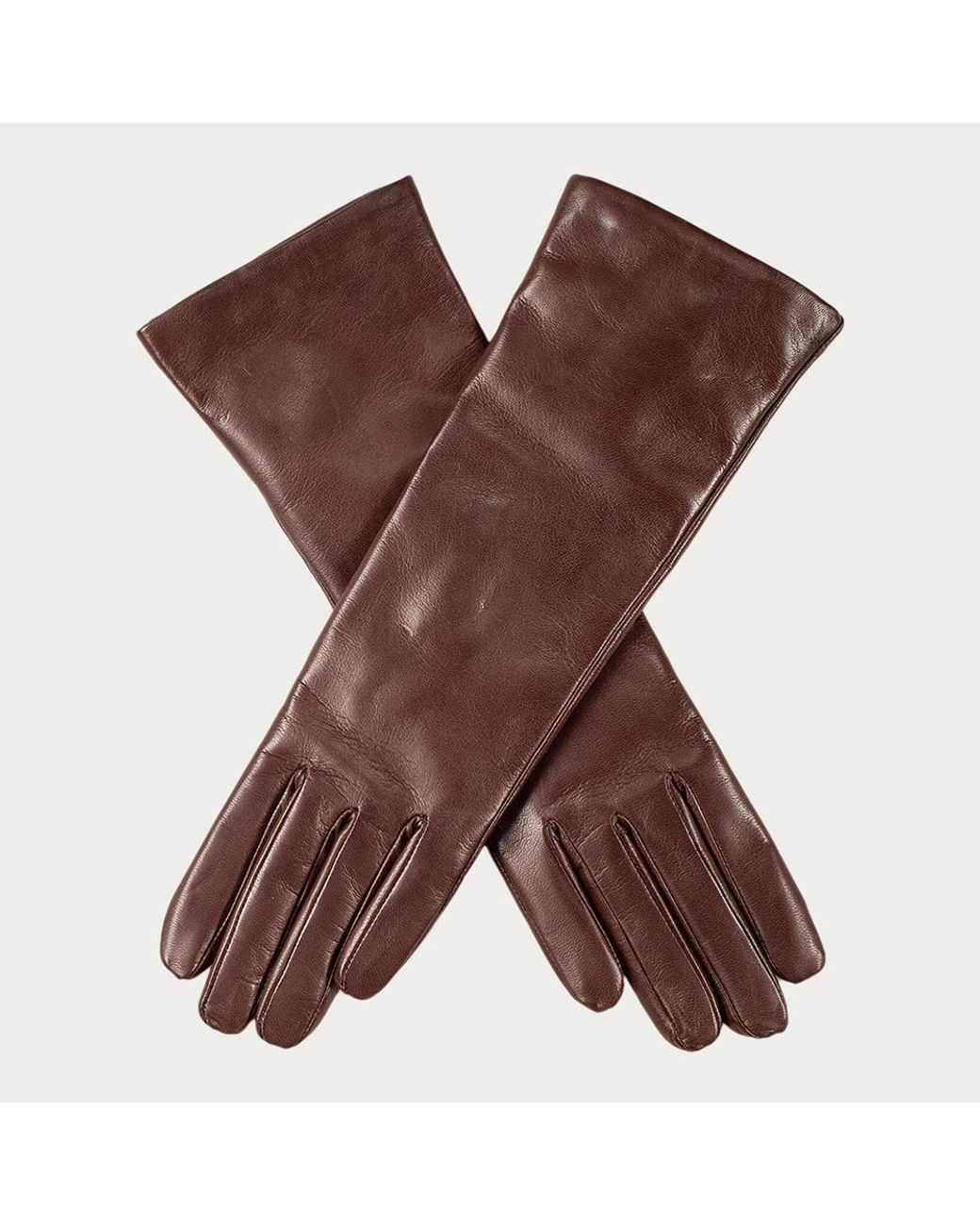 Black Accessories Brown Ladies Chocolate Cashmere Lined Leather Gloves