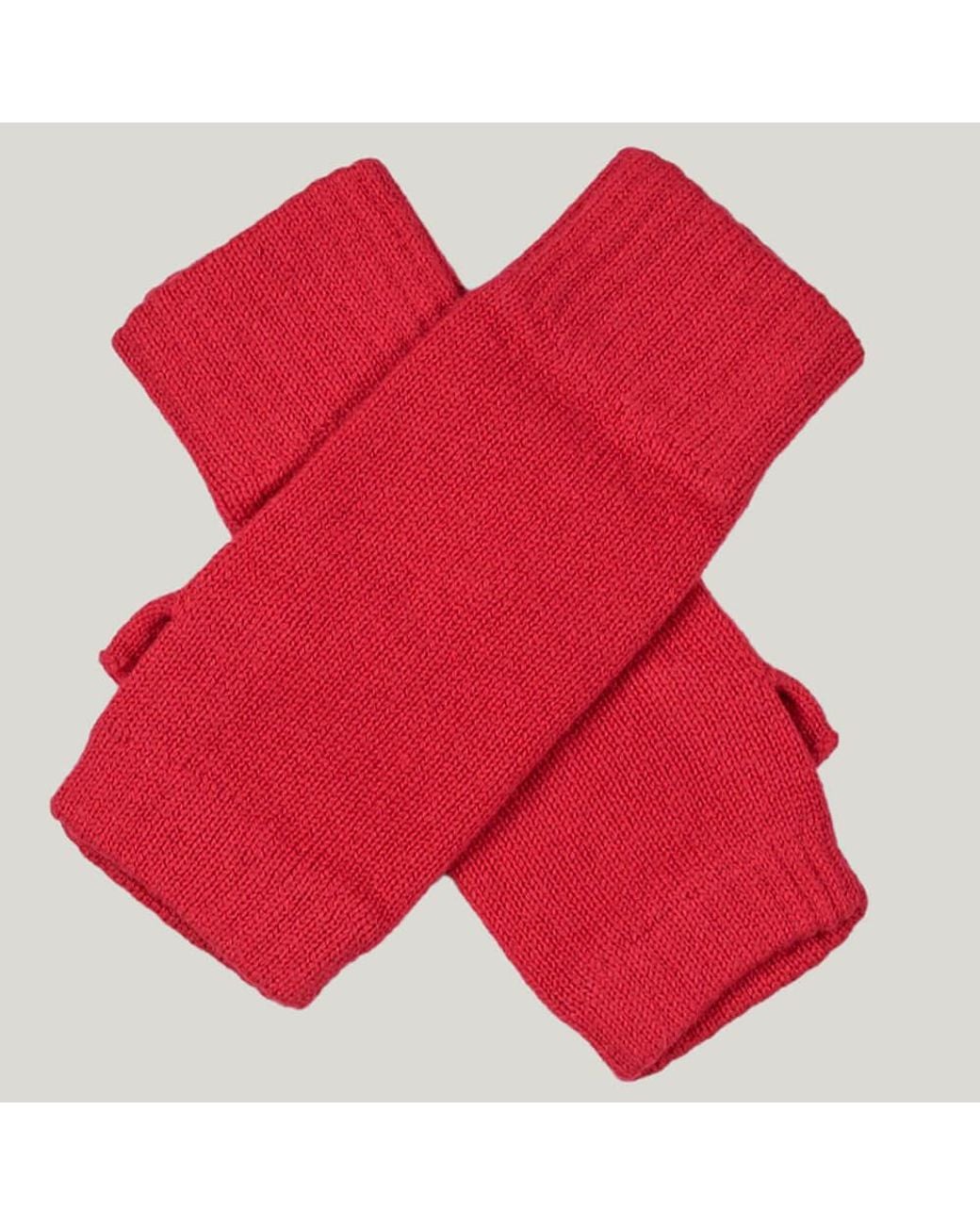 Black Accessories Red Amaranth Cashmere Mittens