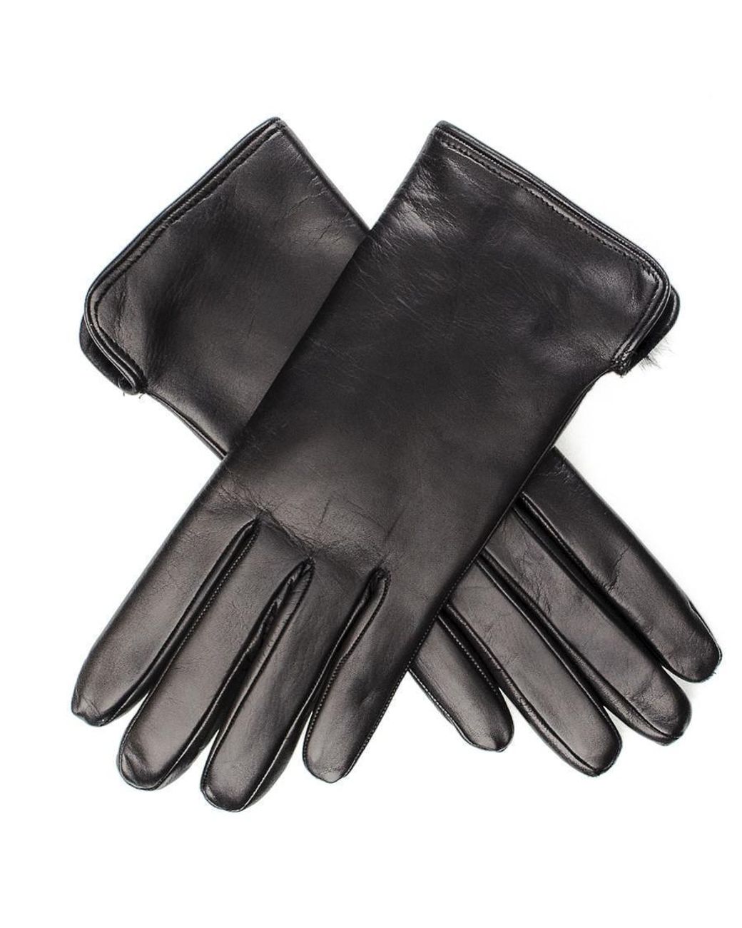 ladies black leather lined gloves