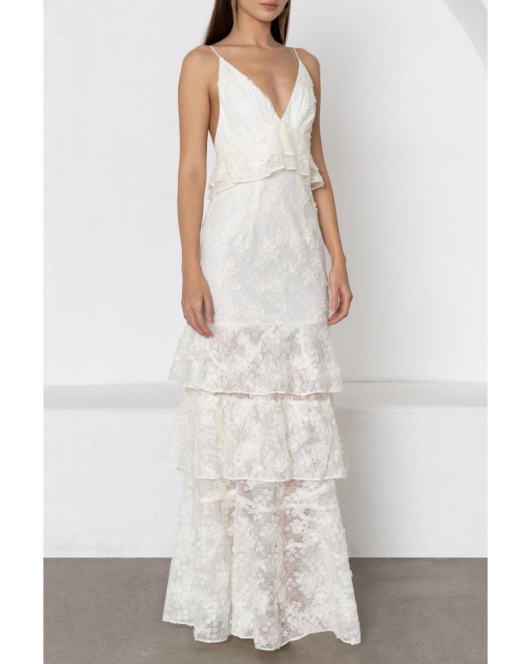 Black Halo White Eris Maxi Dress