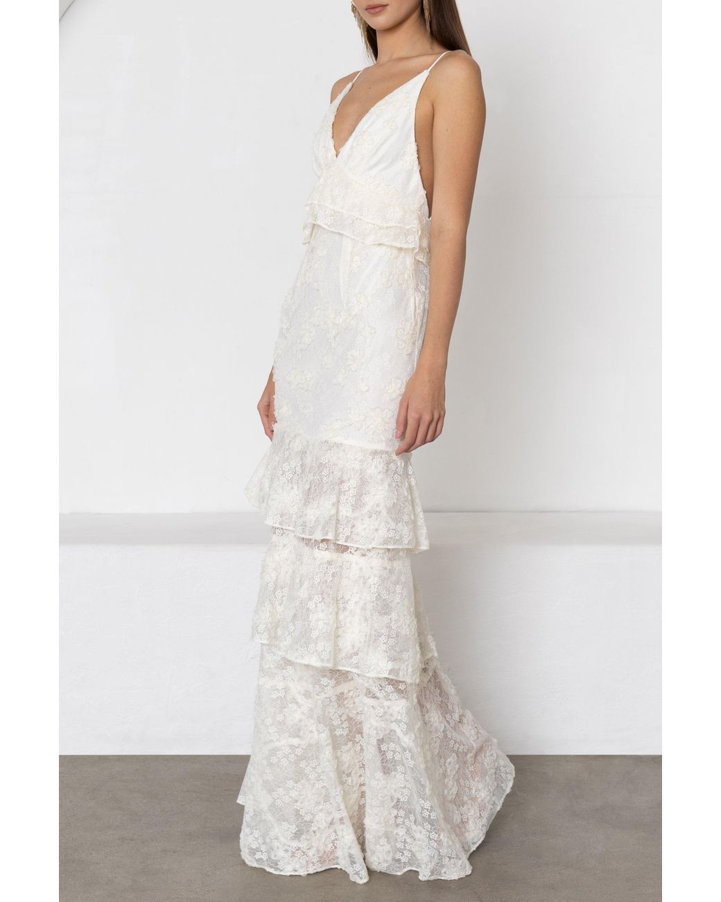 Black Halo White Eris Maxi Dress