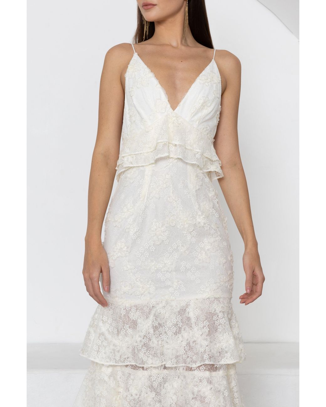 Black Halo White Eris Maxi Dress