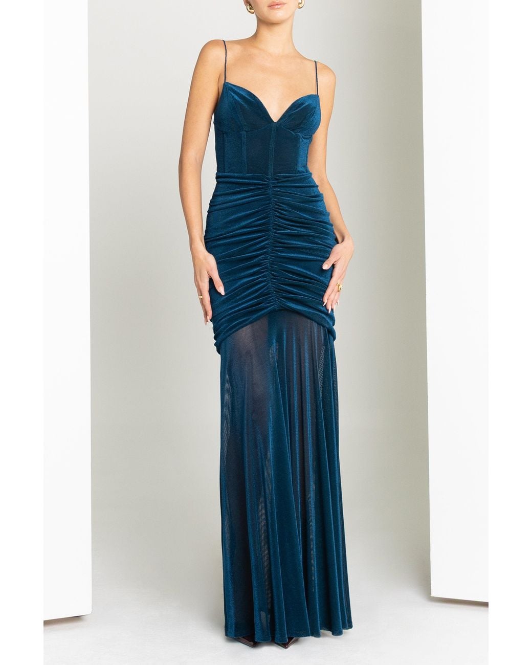 Black Halo Blue Azura Maxi Dress