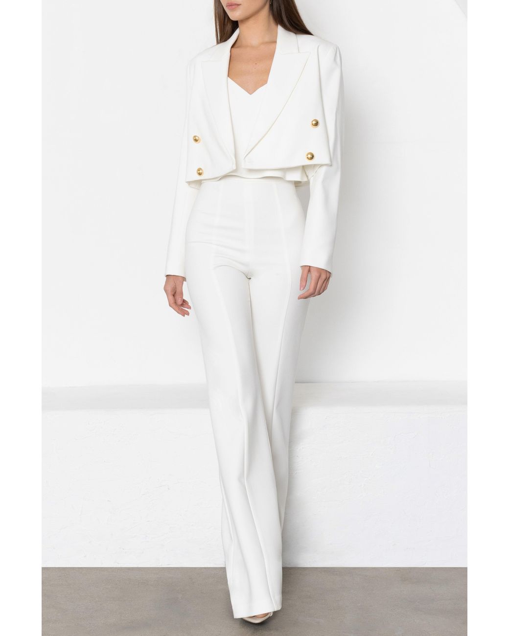 Black Halo White Hugo Crop Blazer