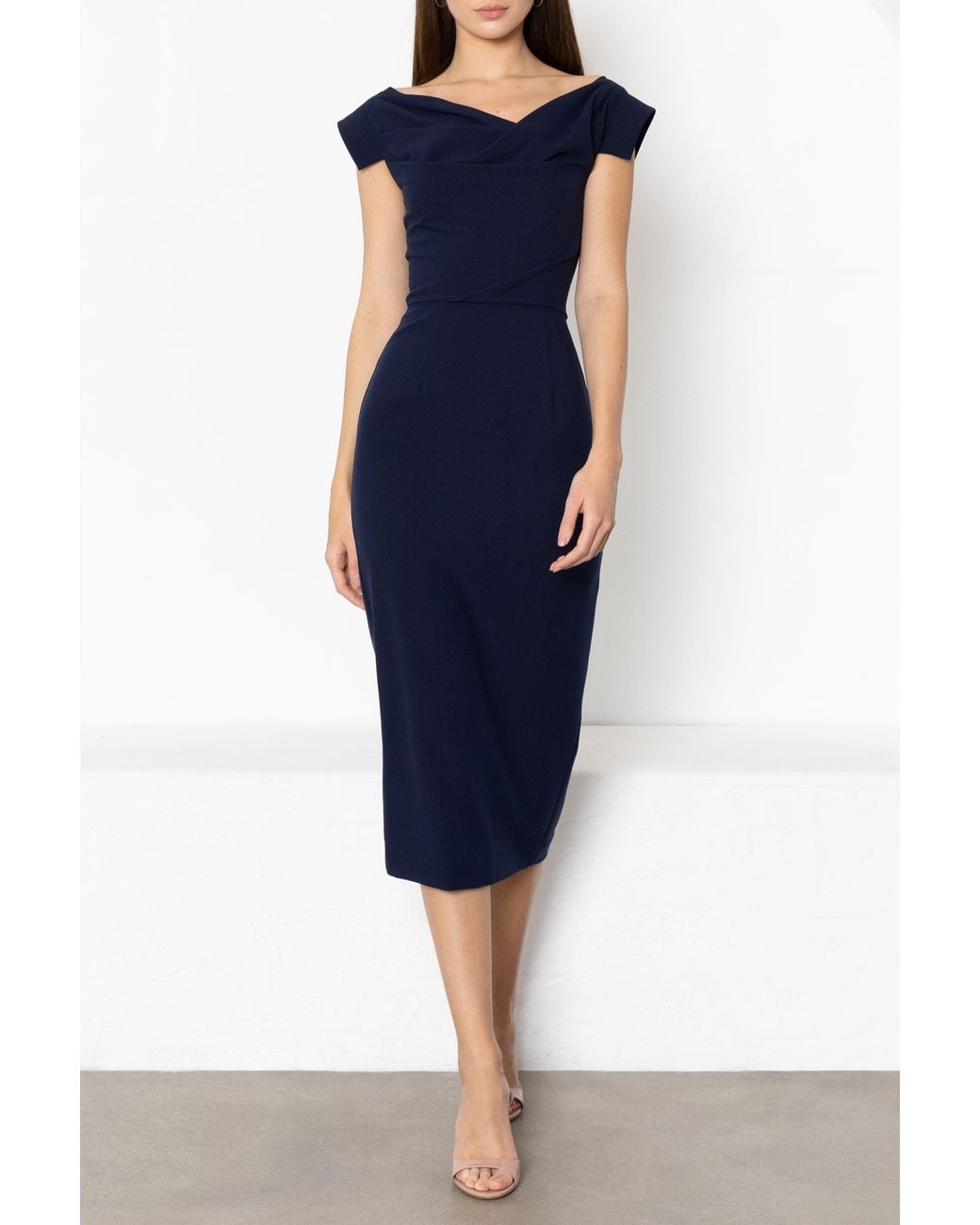 Black Halo Blue Jacqueline Midi Dress