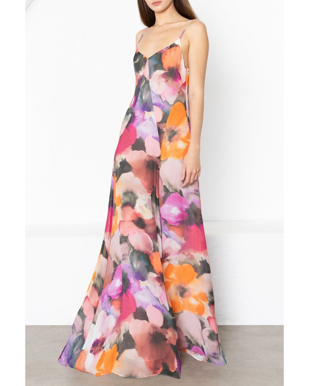 Black Halo White Emory Maxi Dress