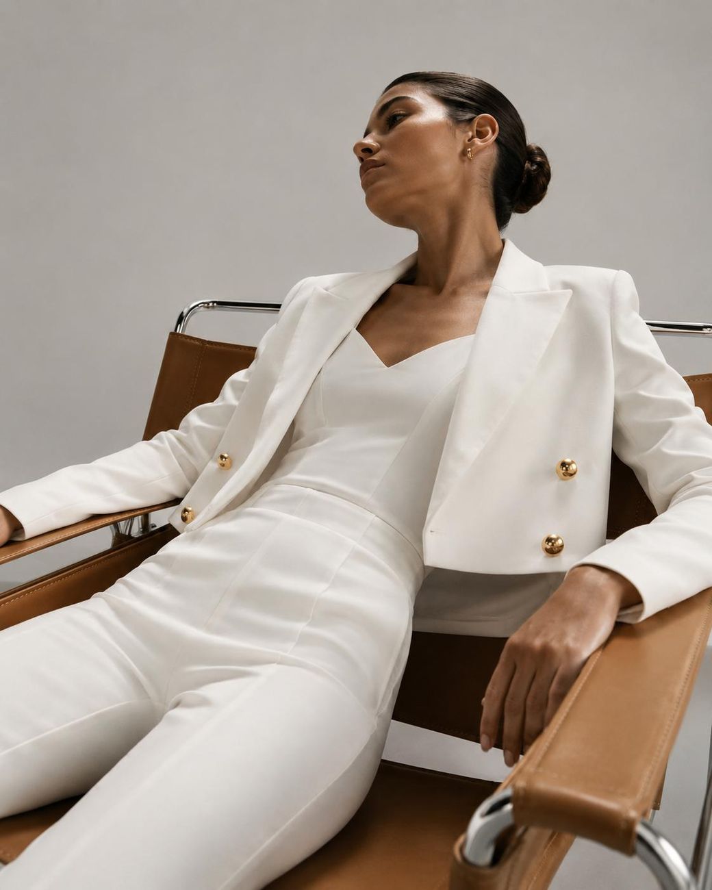 Black Halo White Hugo Crop Blazer