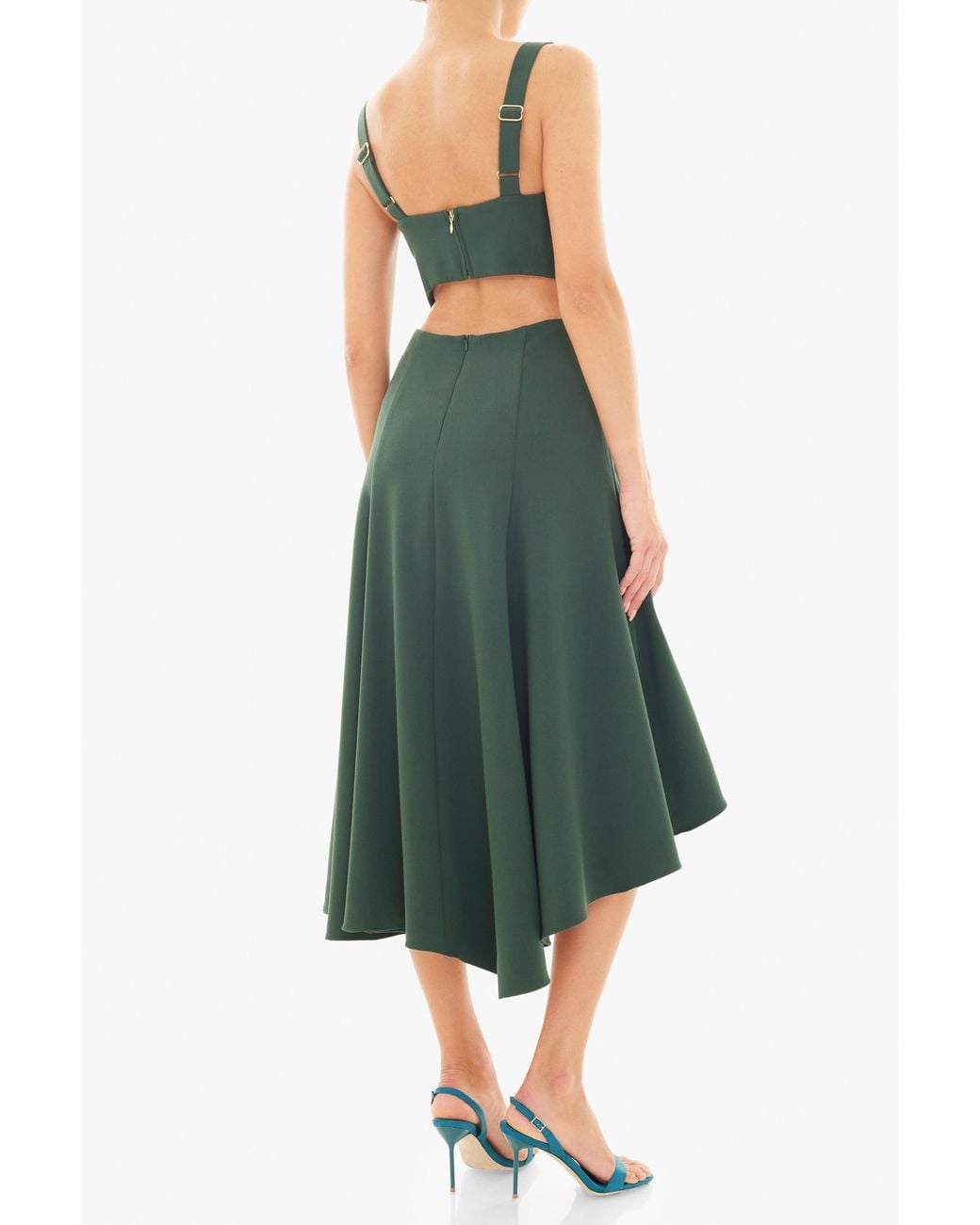 black halo midi dress in green Sorelle gf-152