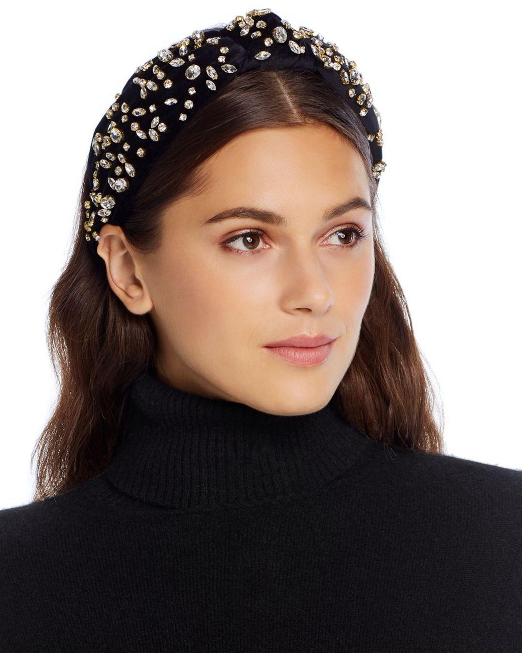 Lele Sadoughi Mixed Embellishment Velvet Knot Headband in Black Lyst