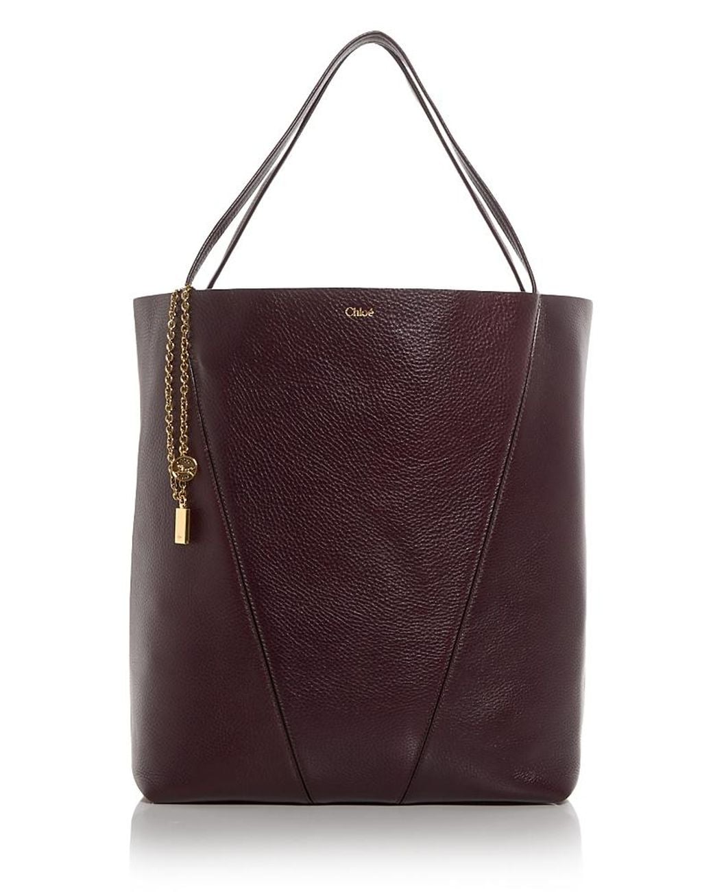 Chloé Purple Spin Large Leather Tote