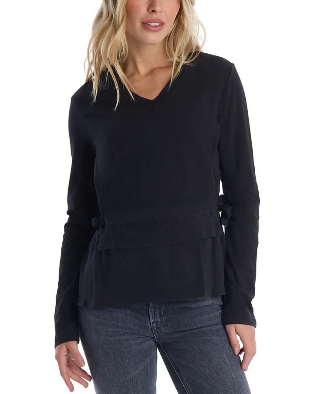 Wilt Black Clothing Mixed Media Double Layer Tee