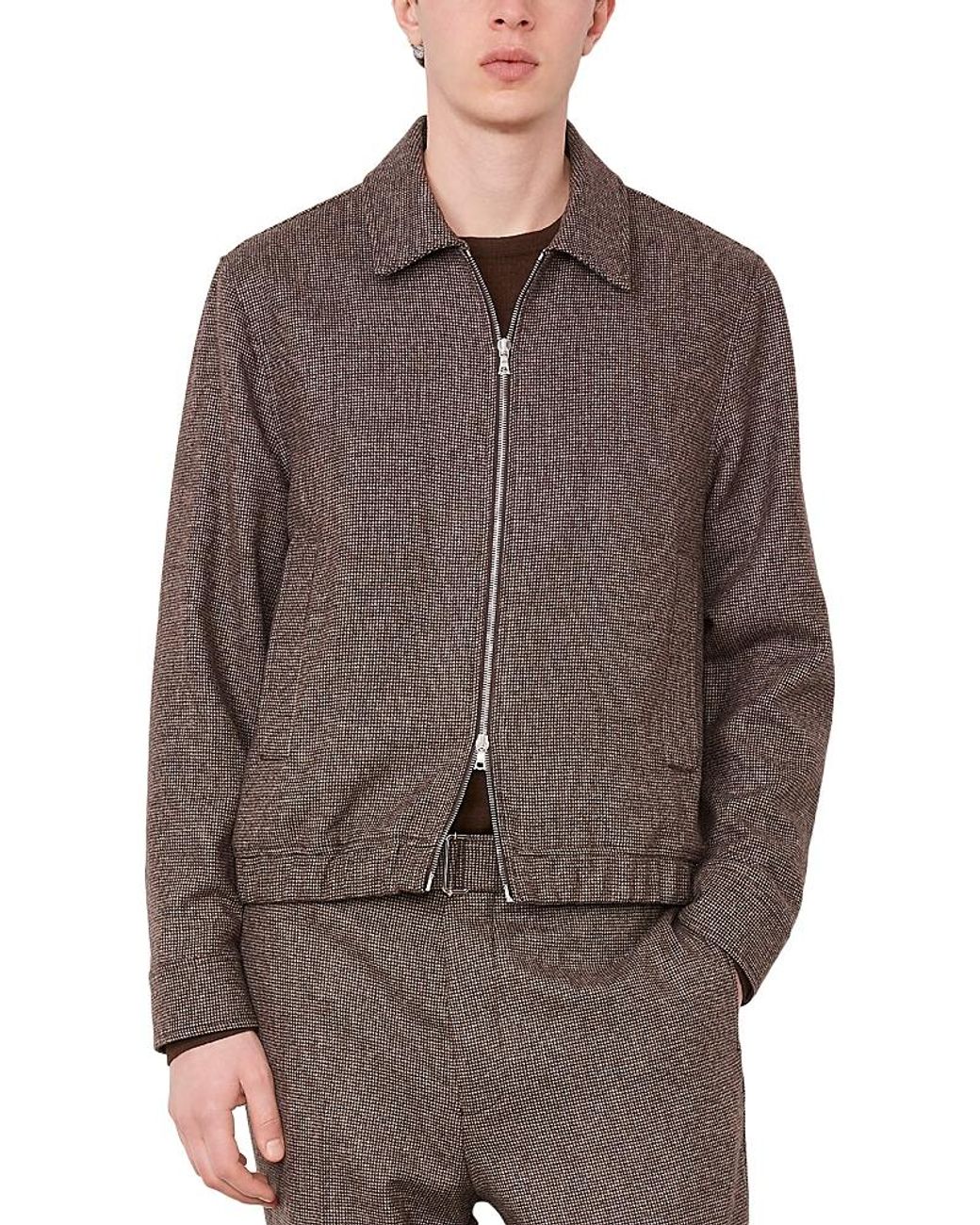 Officine Generale Brown Marlino Brush Pattern Jacket for men