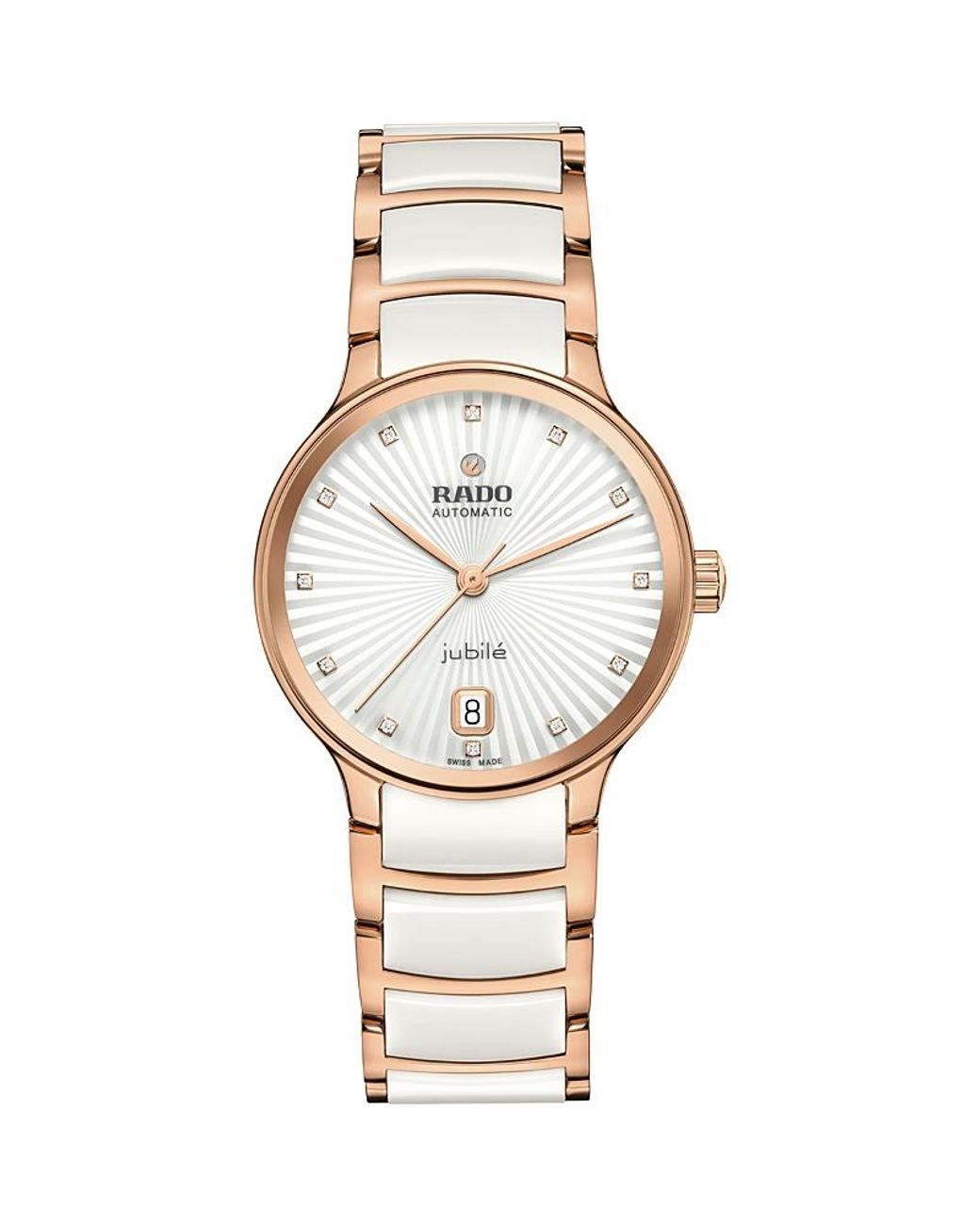 Rado Metallic Centrix Diamond Automatic Watch, 39.5Mm