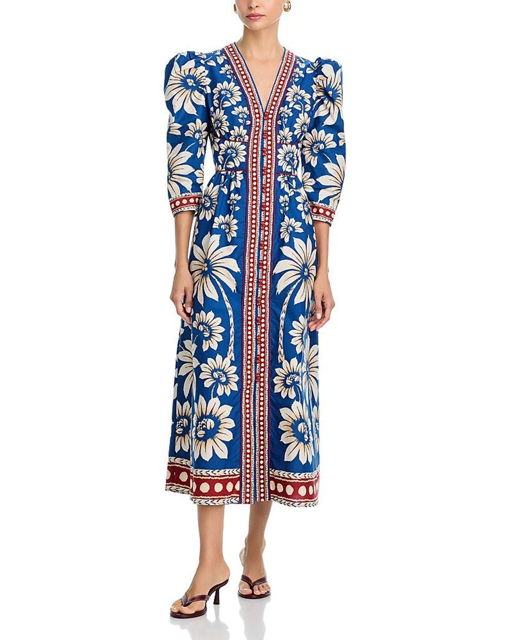 Farm Rio Blue Maxi FARM Rio Luna Maxi Dress in Blue | Lyst