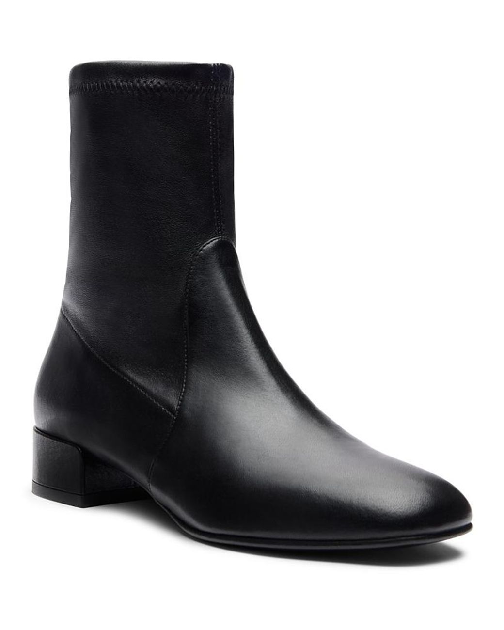 Stuart Weitzman Black Bacari Leather Ankle Boots