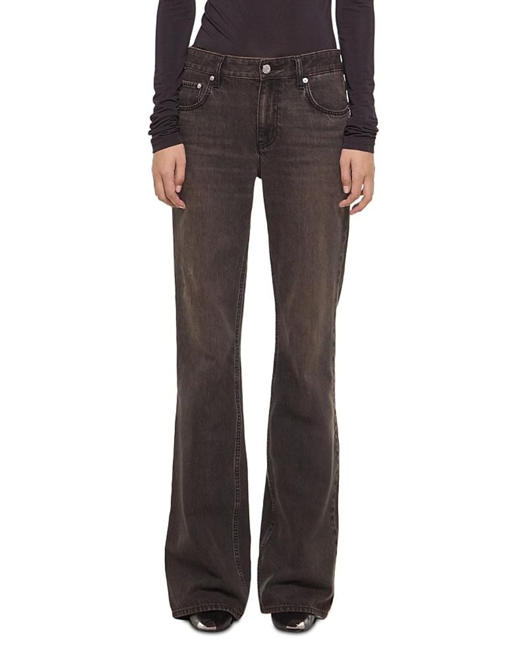 Helmut Lang Gallery High Rise Slim Bootcut Jeans in Gray | Lyst