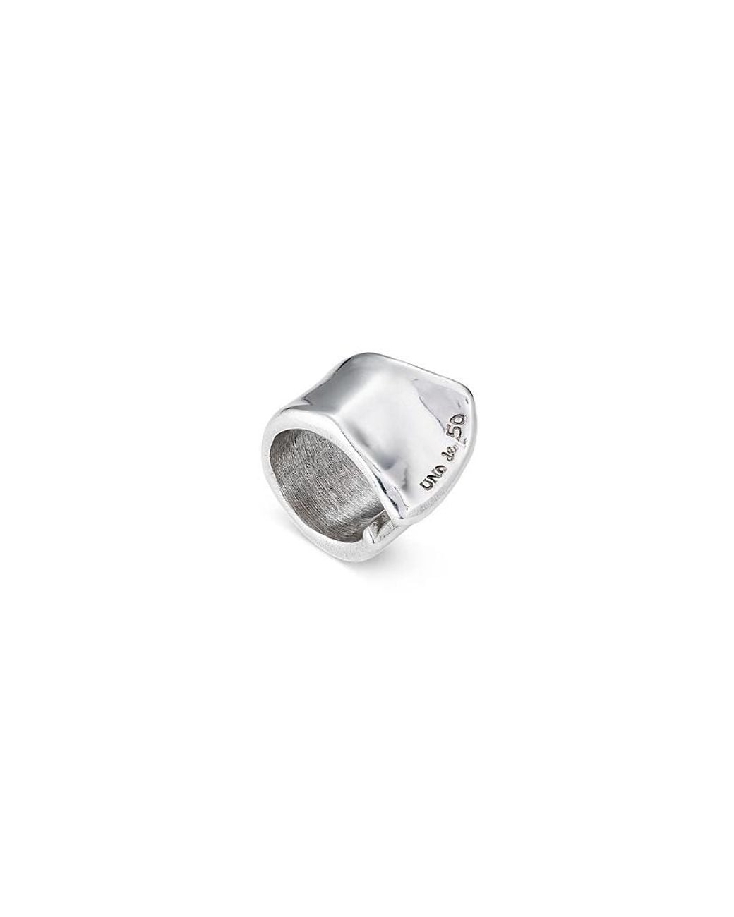 Uno De 50 White Plated Split Ring