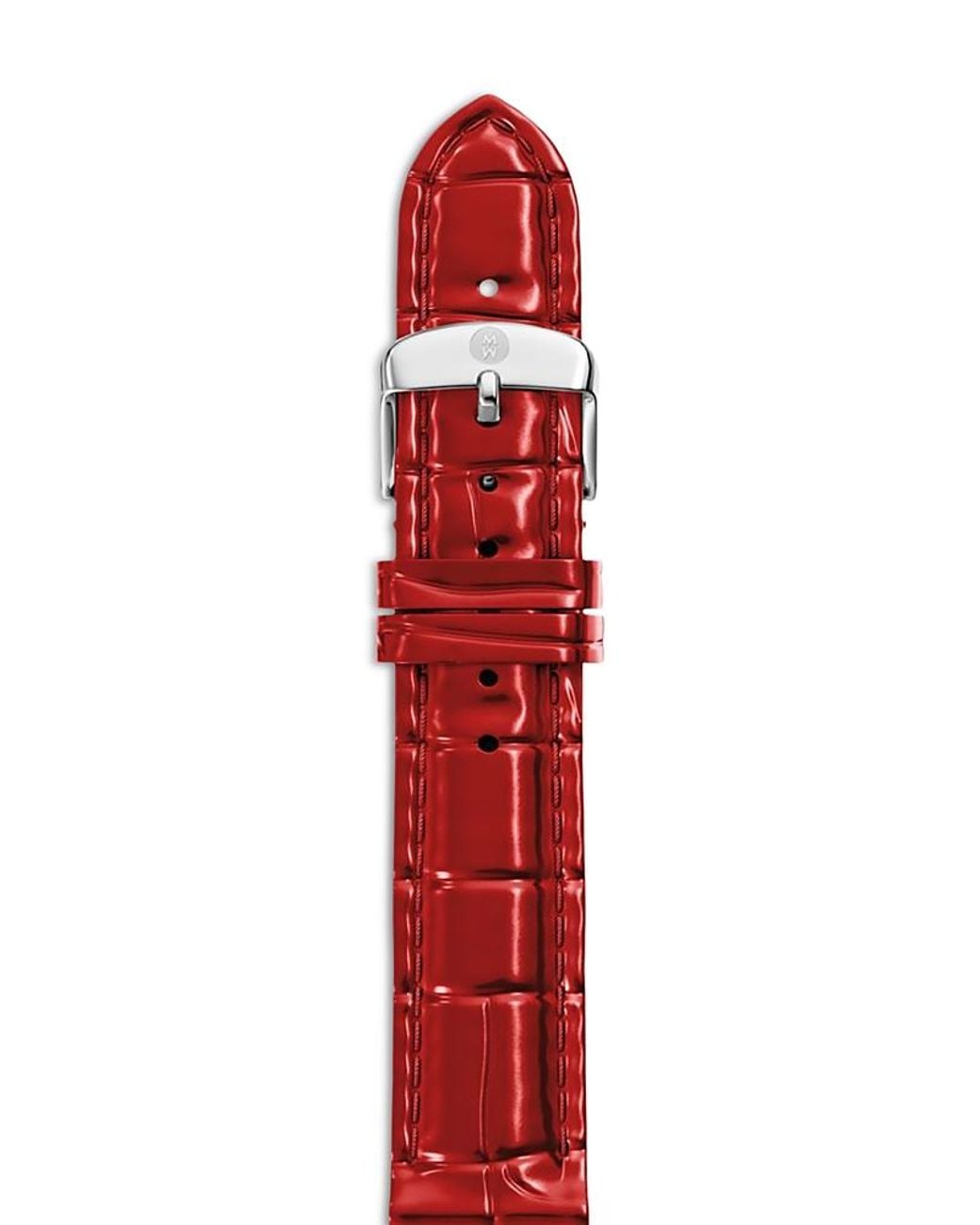 Michele Red Leather Watch Strap