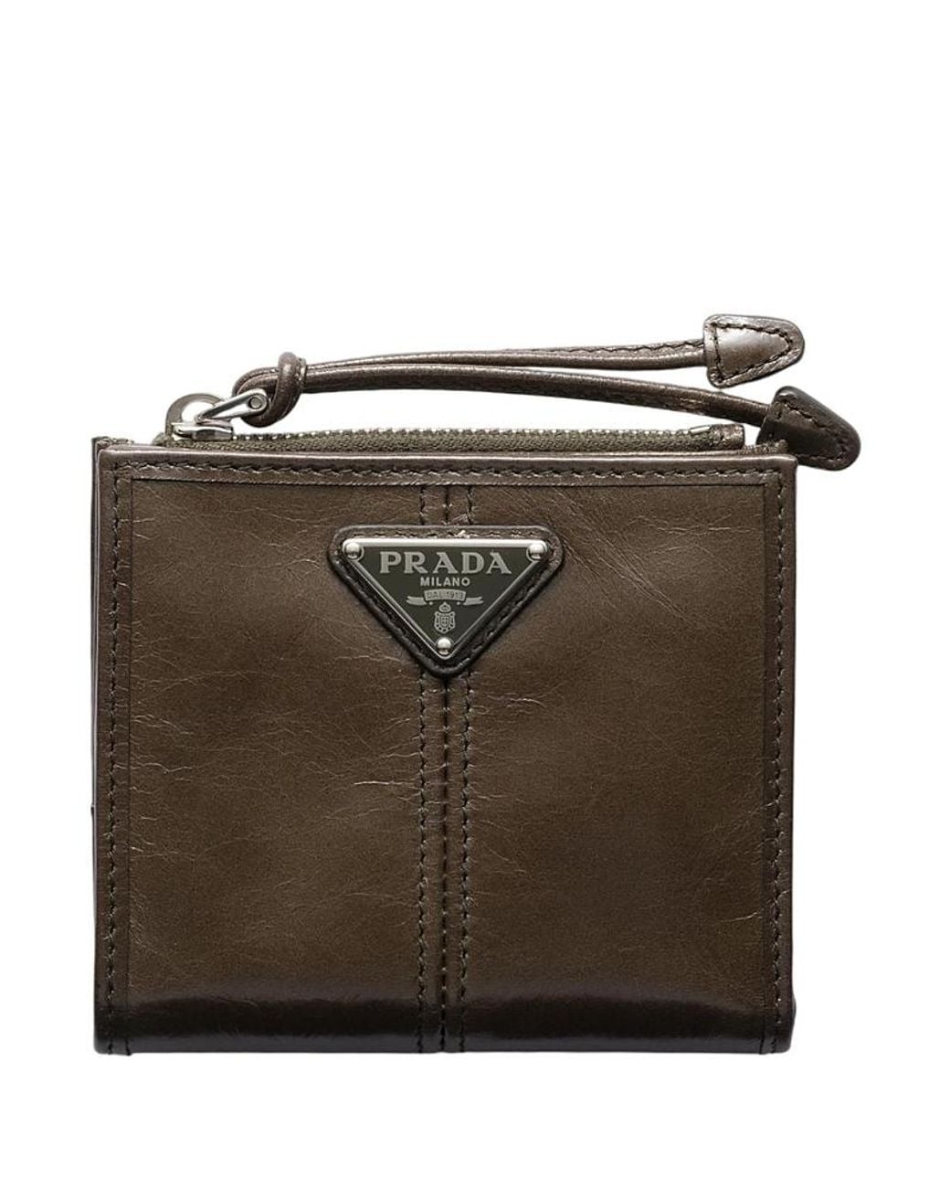Prada Black Small Leather Wallet for men