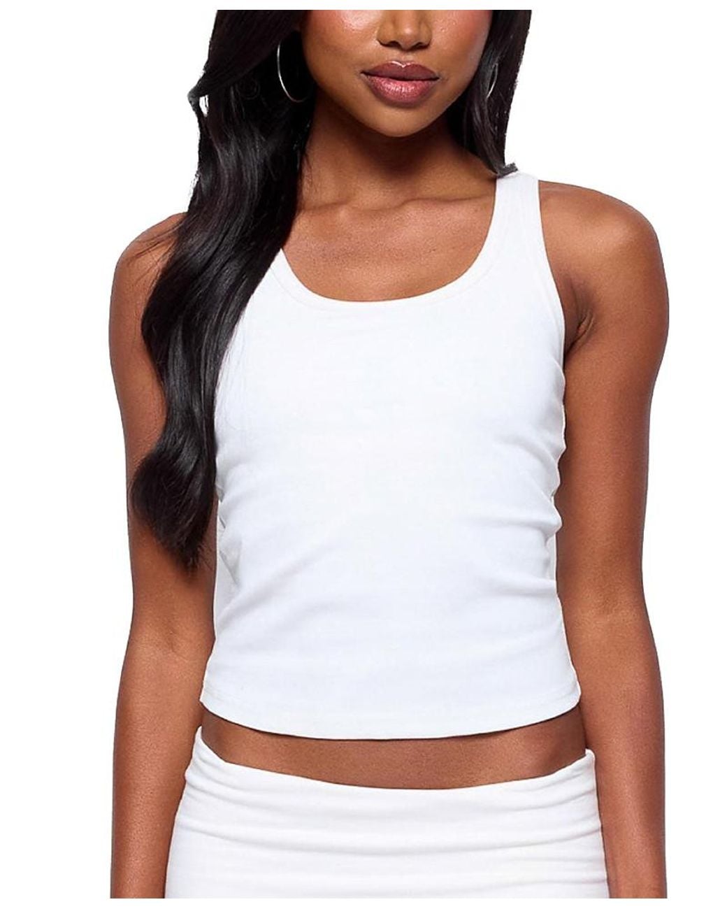 Edikted White Ailsa Ribbed Built