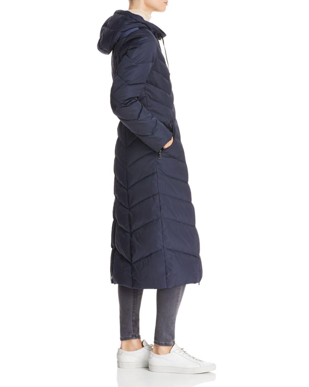 t tahari jacqueline faux fur trim maxi puffer coat