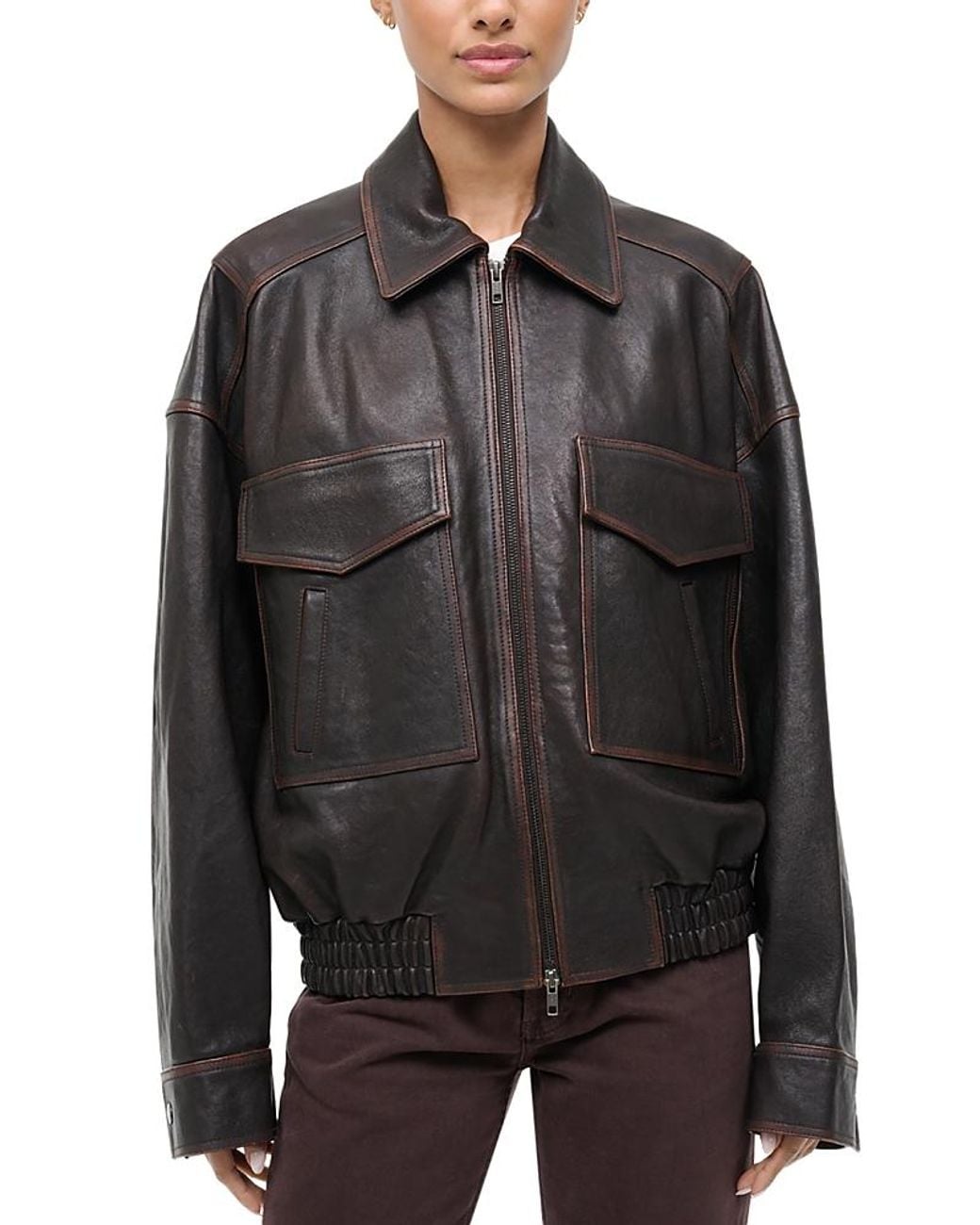 Staud Black Eugene Leather Jacket