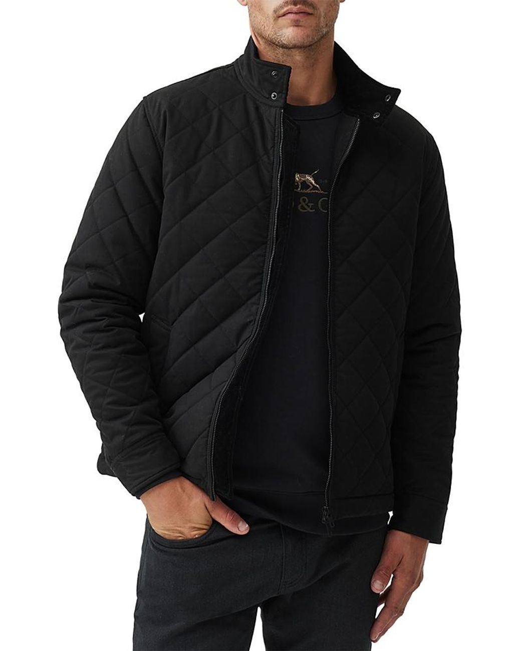 Rodd & Gunn Black Fenwick Quilted Jacket for men
