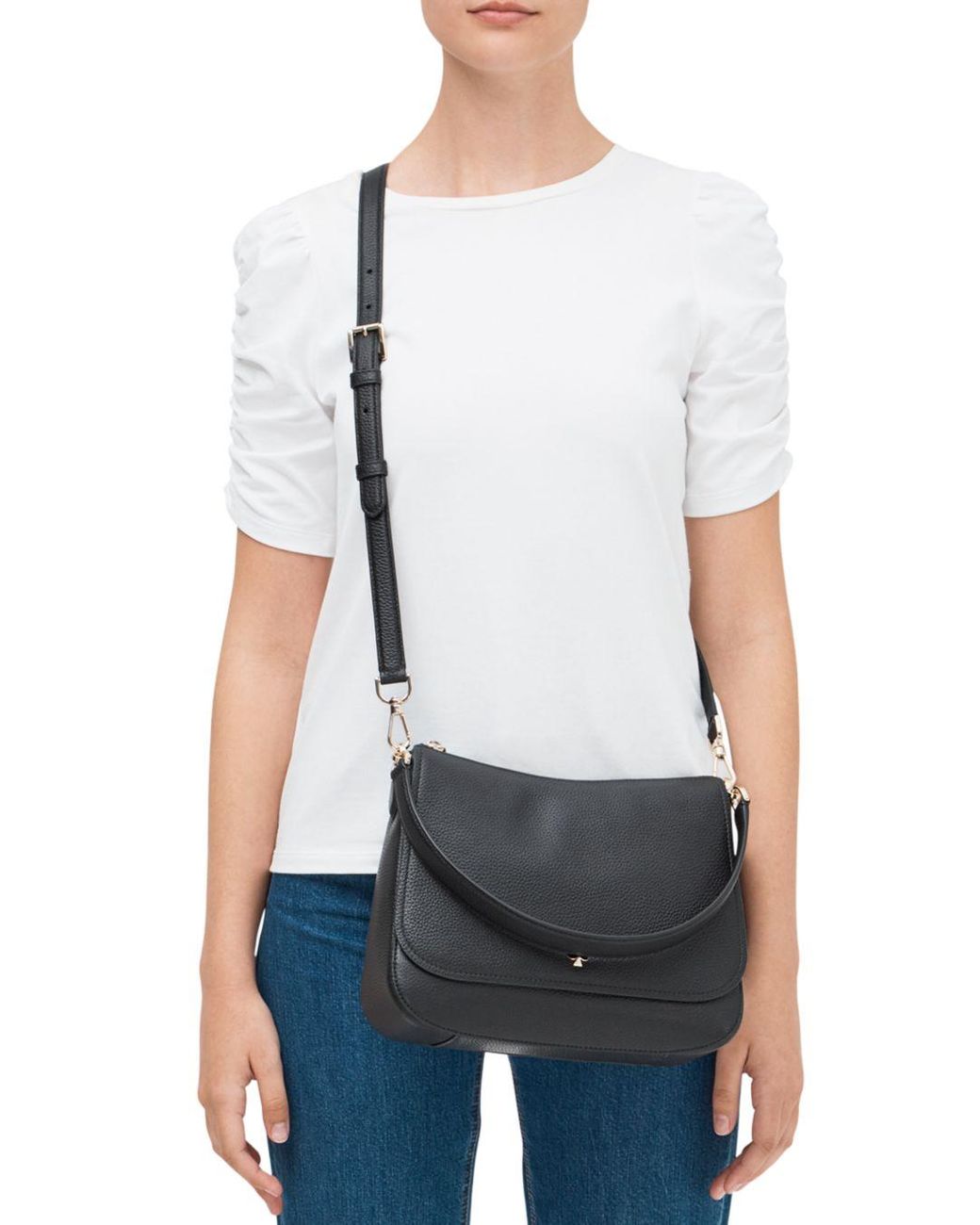 Kate Spade Polly Medium Convertible Flap Shoulder Bag in Black | Lyst