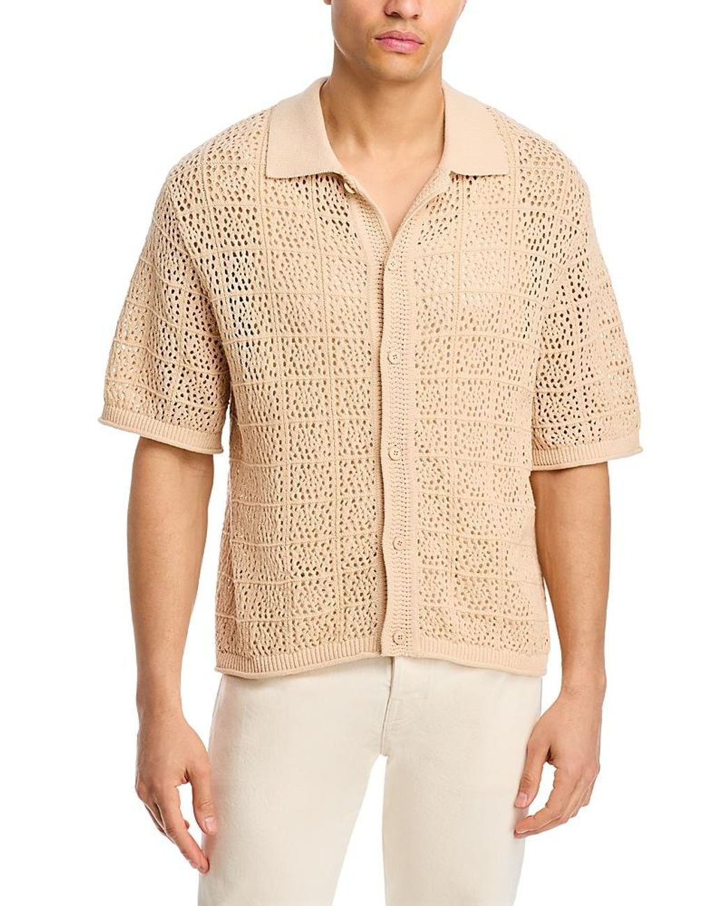 Jonathan Simkhai Natural Billy Patterned Shirt for men