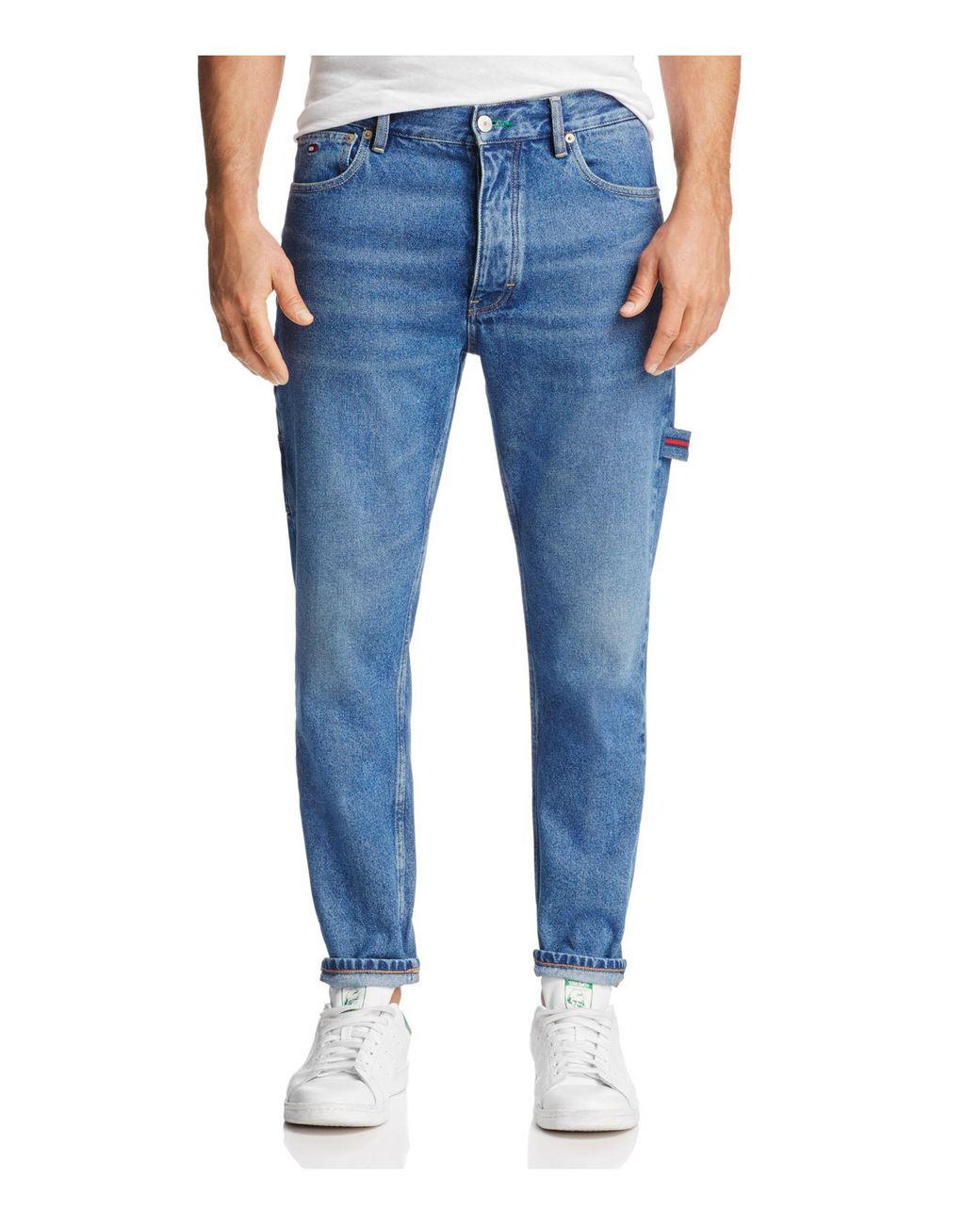Tommy Hilfiger Denim Tapered Fit Carpenter Jeans In Dark Wash in Navy  (Blue) for Men | Lyst