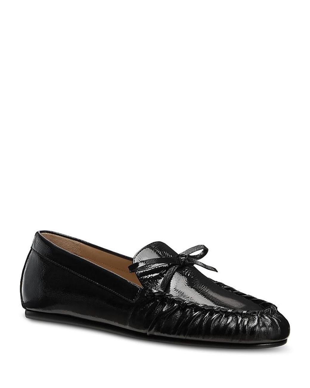 Stuart Weitzman Black Britt Bow Loafer Flats