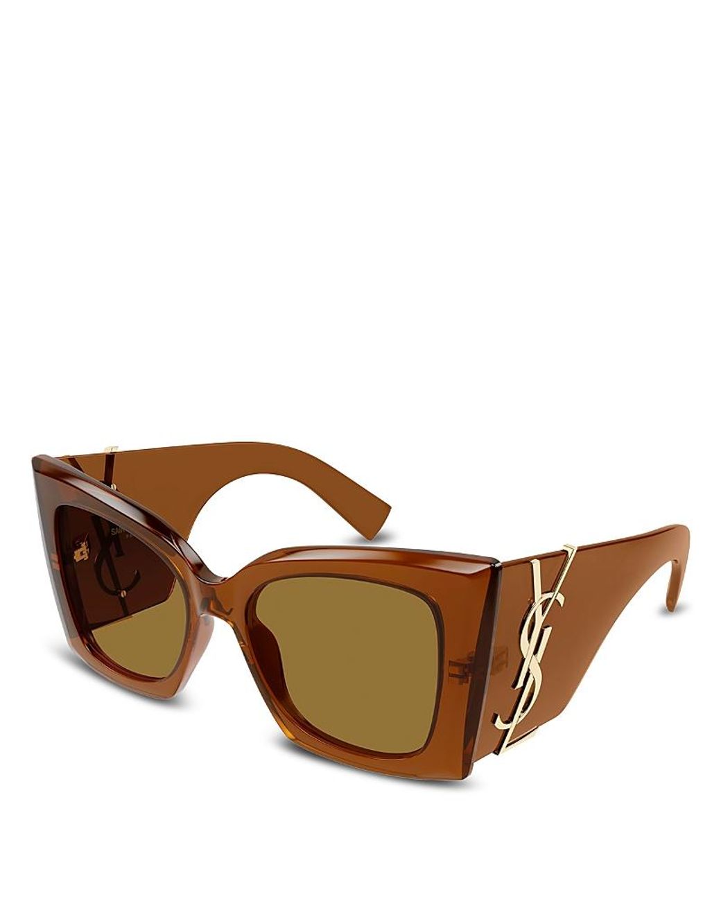 Saint Laurent Blaze cat eye sunglasses - Brown SAINT LAURENT EYEWEAR Blaze oversized cat-eye tortoiseshell  main image 3