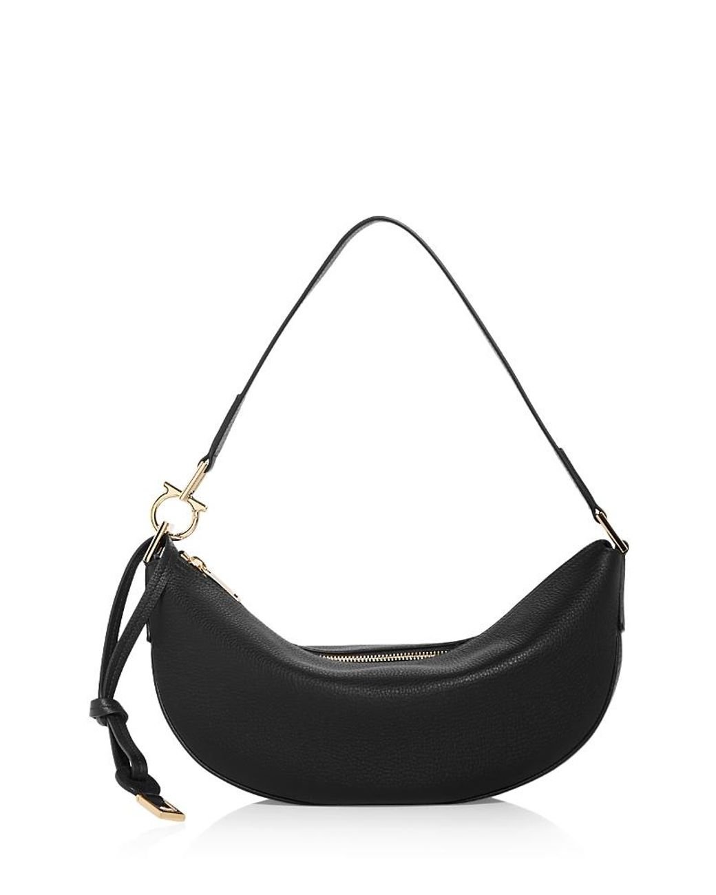 ショルダーバッグ・ポシェット Salvatore Ferragamo Black Leather Medium Smile Shoulder Bag Ferragamo Smile Leather Shoulder Bag in Black | Lyst