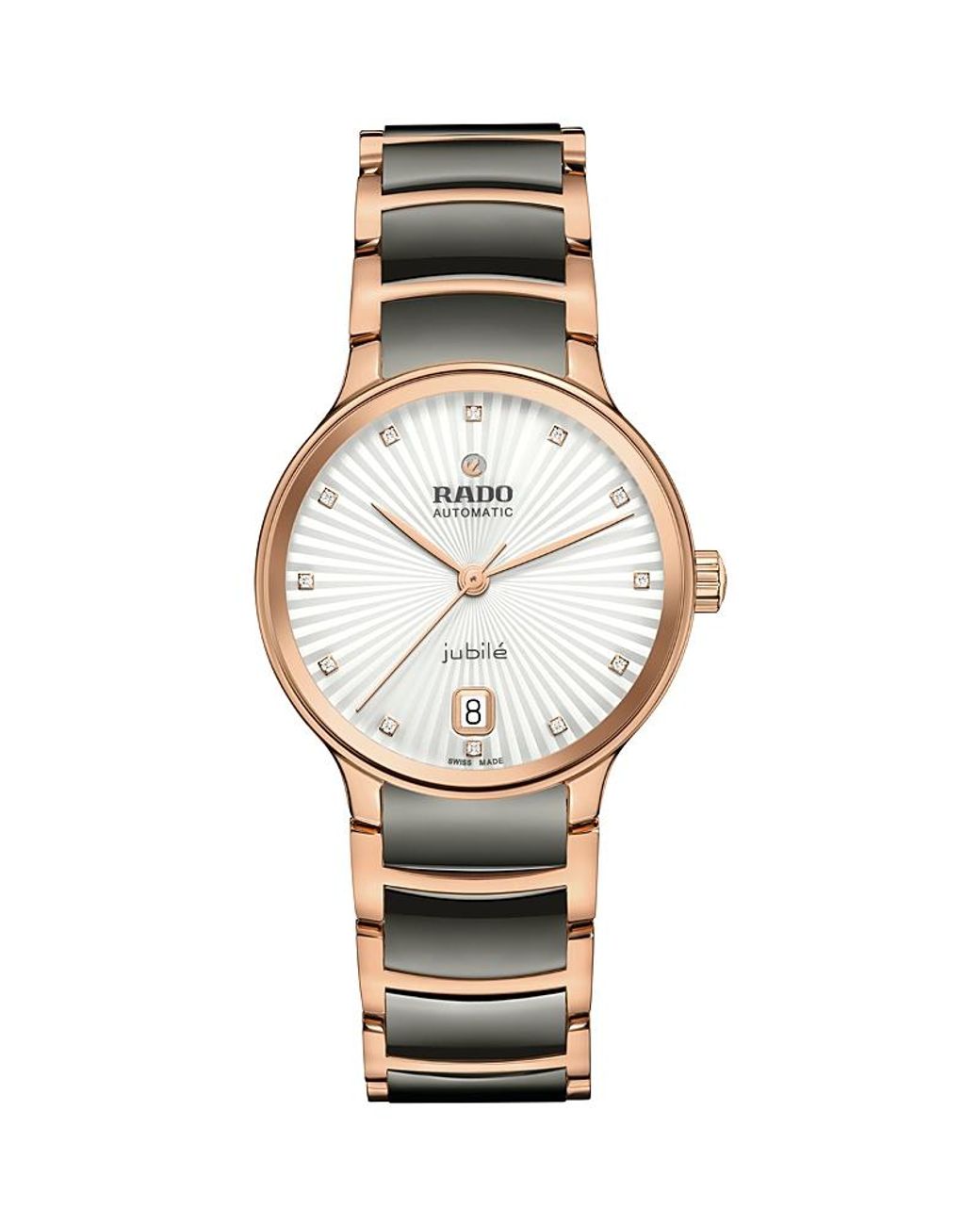 Rado Metallic Centrix Diamond Automatic Watch, 39.5Mm